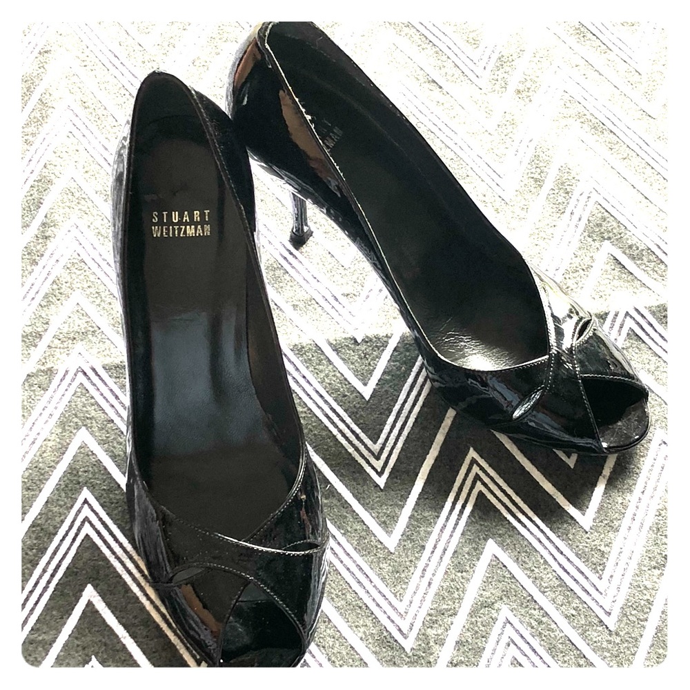 🔥Final🔥Stuart Weitzman Black Peep Toe Heels -9.5